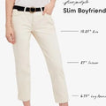 Mid Rise Ivory Straight Leg Distressed Jeans fray hemline
