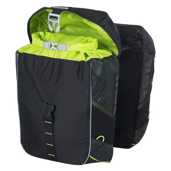 Basil, Miles Double Bag, Pannier, 34L, Black
