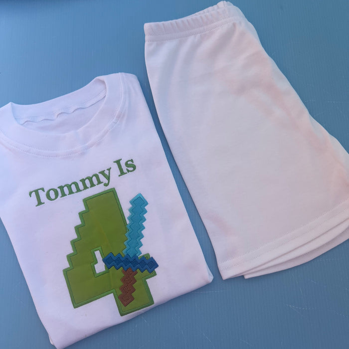 Minecraft Inspired Birthday Pyjamas