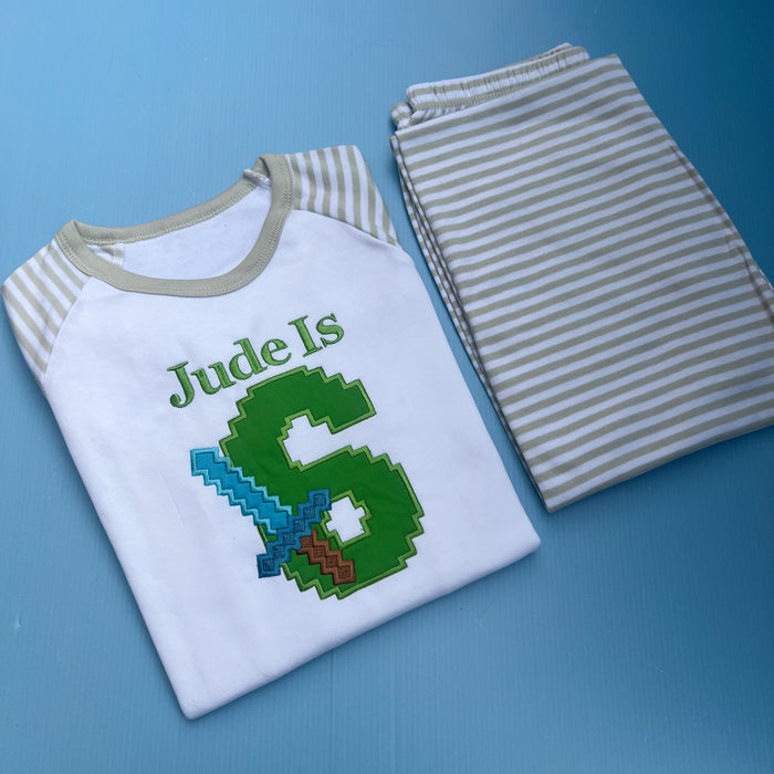 Minecraft Inspired Birthday Pyjamas
