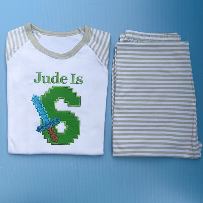 Minecraft Inspired Birthday Pyjamas