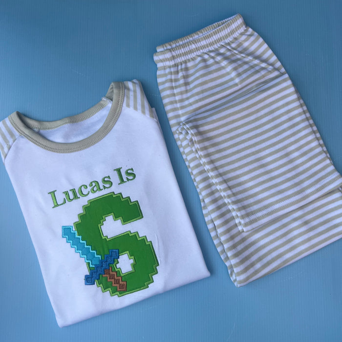 Minecraft Inspired Birthday Pyjamas