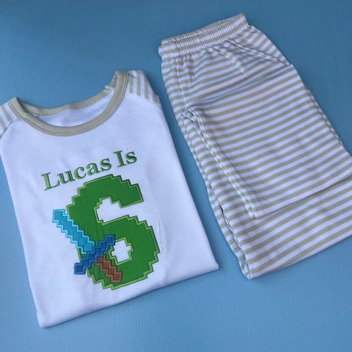 Minecraft Inspired Birthday Pyjamas