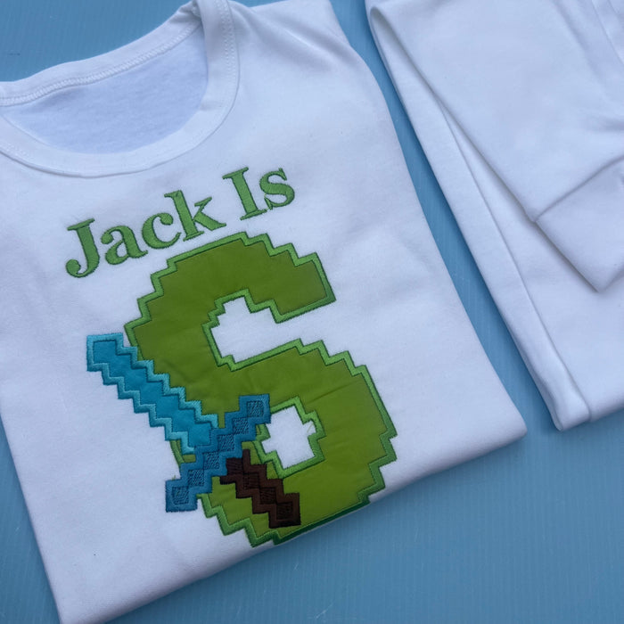 Minecraft Inspired Birthday Pyjamas