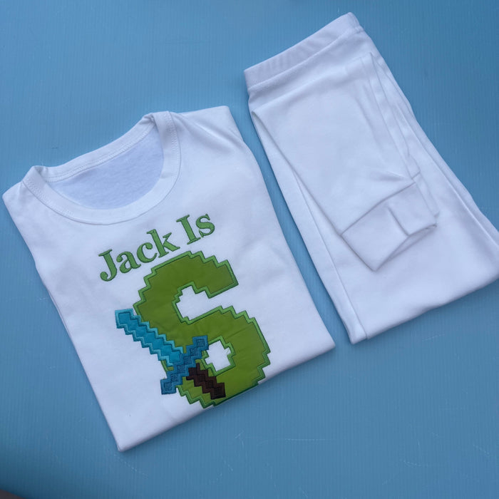 Minecraft Inspired Birthday Pyjamas