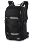 Black backpack with visible brand logo on a white background