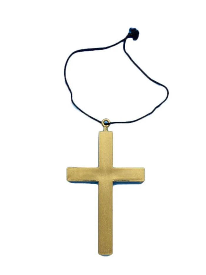 Monks Cross Golden Necklace - thefancydress.co.uk