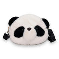 Movin Panda Bear Crossbody Bag featuring a fluffy panda design with cute face and detachable strap.