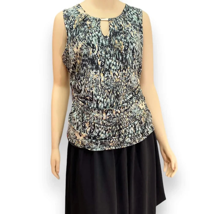 Multicolor Cut-Out Sleeveless Blouse