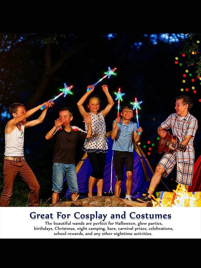 Multicolour Star Shape Light Up Wand - thefancydress.co.uk
