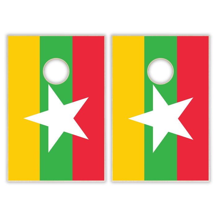 Myanmar Flag Tailgate Cornhole Set