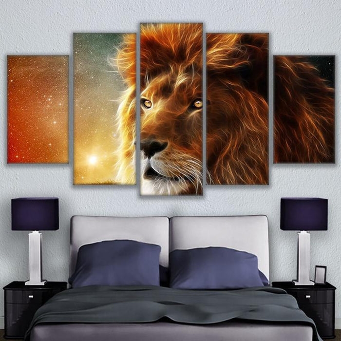 Mystic Head Lion Wall Art Decor Canvas Printing - BlueArtDecor