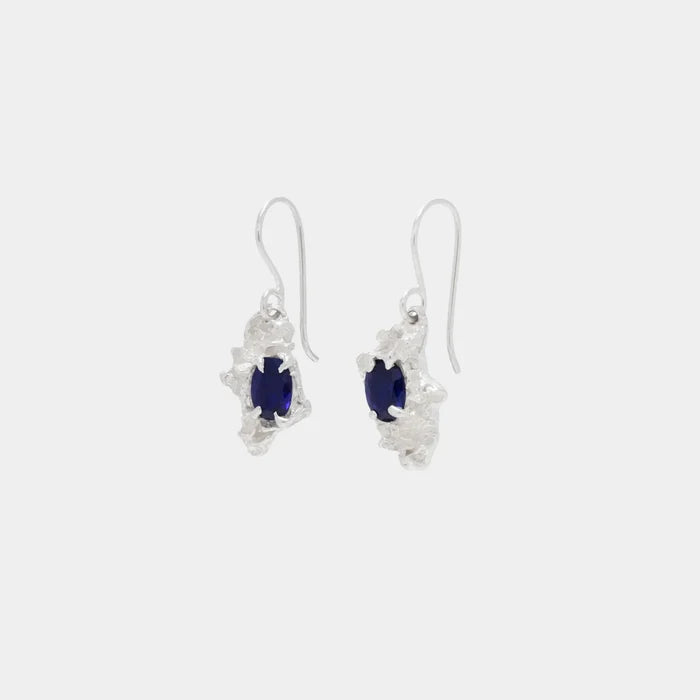 Loveness Lee Nameko Emerald Earring, Front, Silver