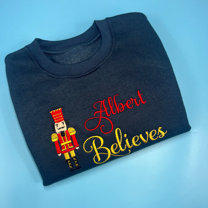 Navy Jumper with Nutcracker