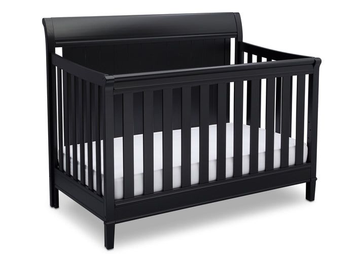 Delta Children Ebony (0011) New Haven 4-in-1 Crib, Side View, a3a