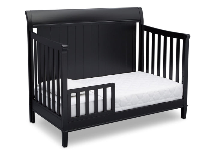 Delta Children Ebony (0011) New Haven 4-in-1 Crib, Angled Conversion to Toddler bed, a4a