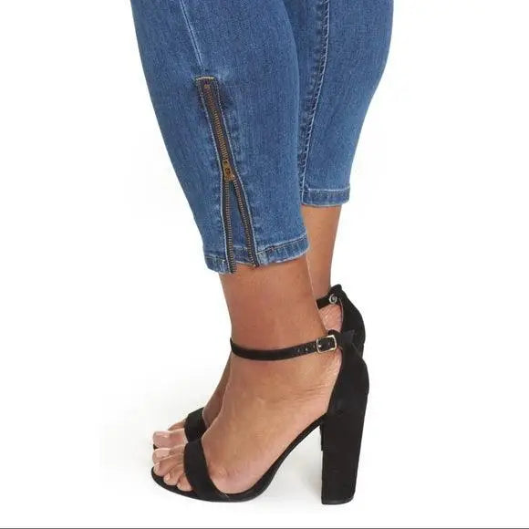 NEW Skinny Distressed Denim Jeans by YSJ 16W 34x26 - Wild Time Fashion