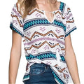 NEW Southwest Short Sleeve Tassels Top Size Large - Wild Time Fashion