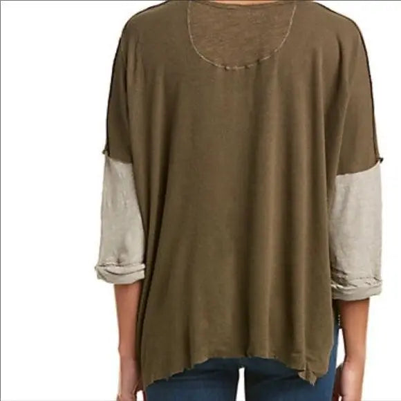 NEW Two Tone Pull Over Top by Free People Medium - Wild Time Fashion