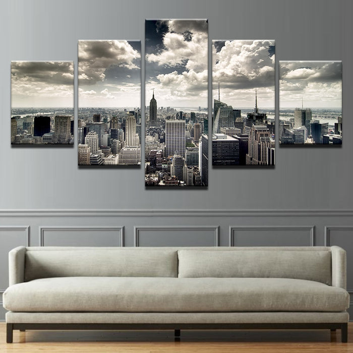 New York City Building Sky View Wall Art Decor - BlueArtDecor