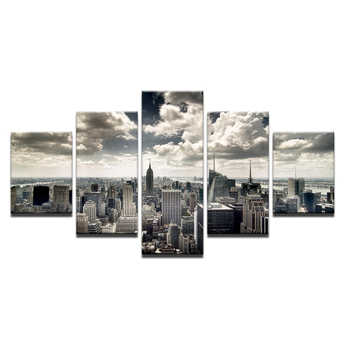 New York City Building Sky View Wall Art Decor - BlueArtDecor