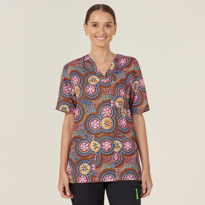 NNT Bush Tucker Indigenous V-neck Unisex Scrub Top