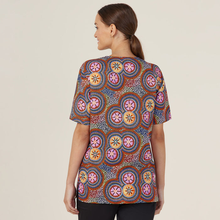 NNT Bush Tucker Indigenous V-neck Unisex Scrub Top