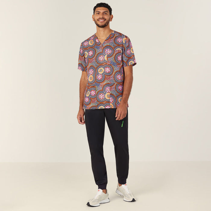 NNT Bush Tucker Indigenous V-neck Unisex Scrub Top
