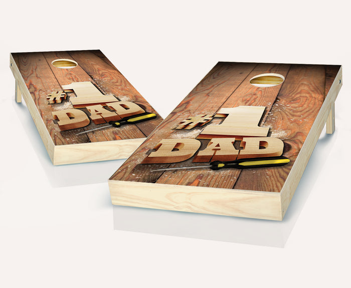 Number 1 Dad Screwdriver Cornhole Set