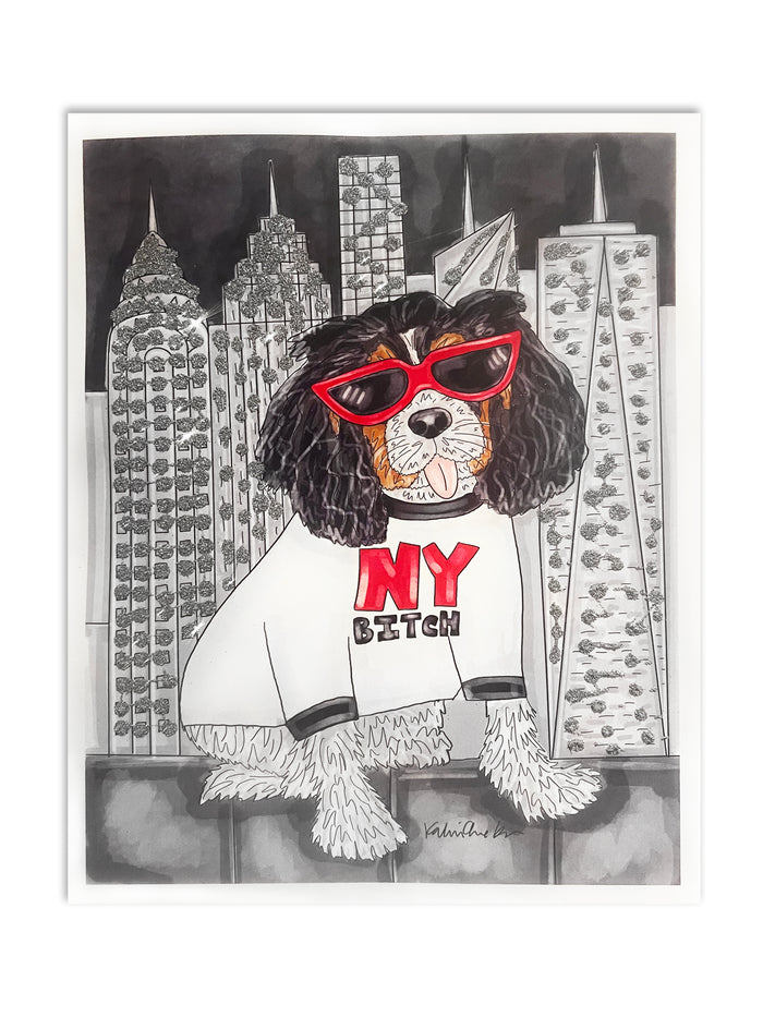 NY Bitch Glitter Art Print
