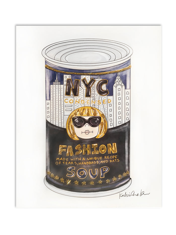 NYC Fashion Soup Glitter Art Print
