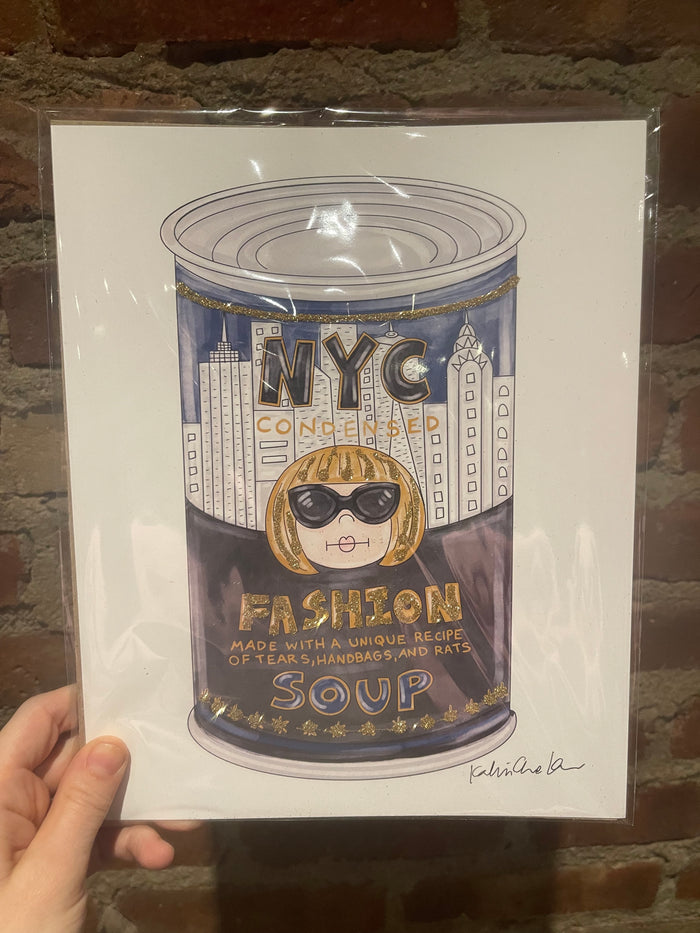 NYC Fashion Soup Glitter Art Print