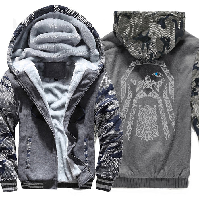 Odin Vikings wool hoodies jacket sweatshirt - BlueArtDecor