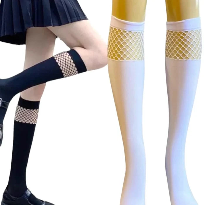 Opaque Fishnet Top Tall Socks