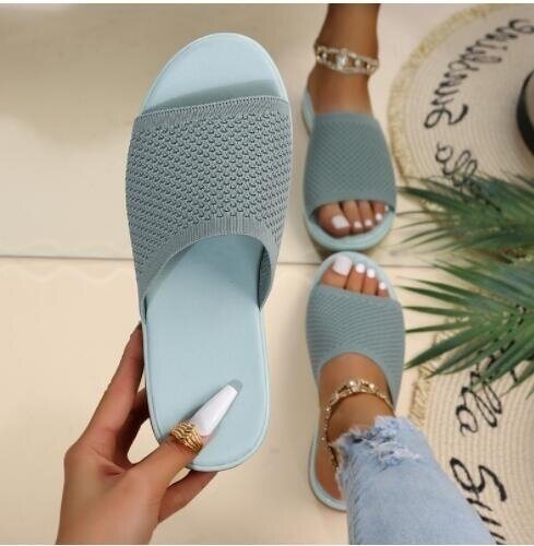 Open Toe Flat Sandals – Summer Slippers for Women