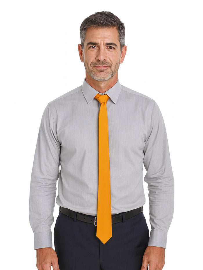 Orange Men's Satin Plain Neck Ties