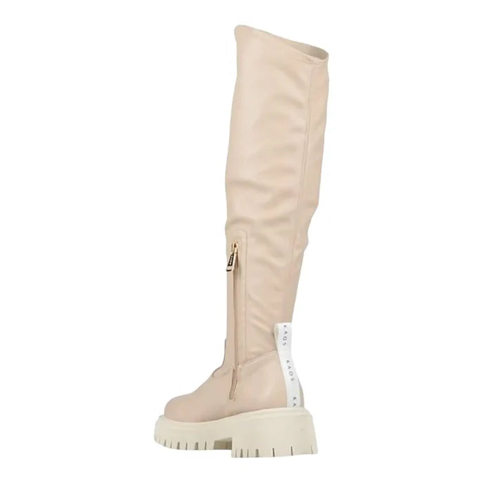 Leather Over Knee Chunky Platform Boots - Wild Time Fashion