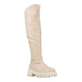 Leather Over Knee Chunky Platform Boots - Wild Time Fashion