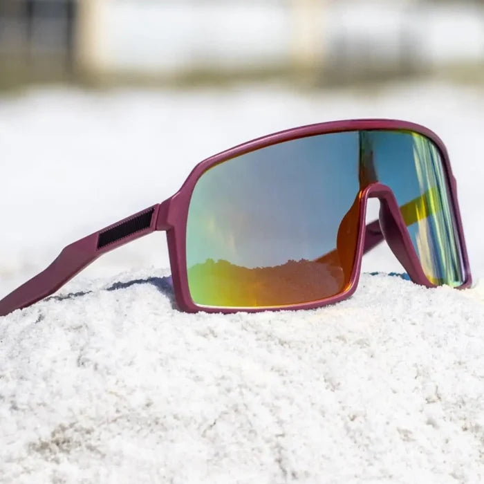 Oversized Mirrored Wrap Around Sunglasses
