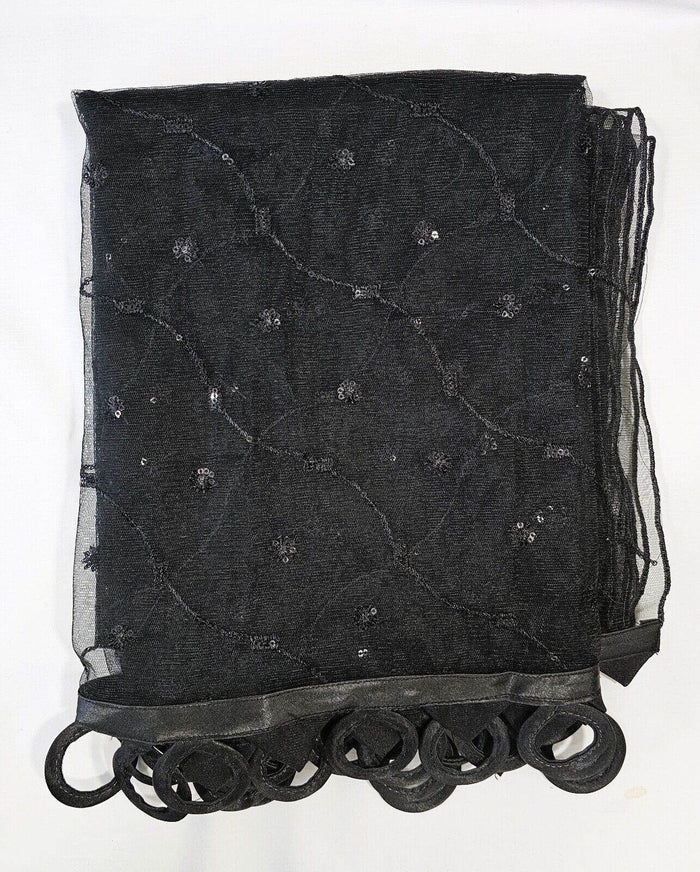Pakistani Indian Embroided Black Net Dupatta - thefancydress.co.uk