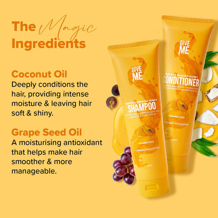 Papaya & Manuka Honey Shampoo and Conditioner Bundle - Give Me Cosmetics