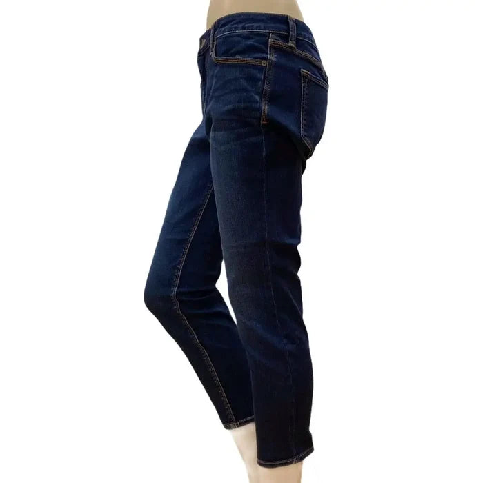 Petite Mid Rise Skinny Jeans Dark Denim