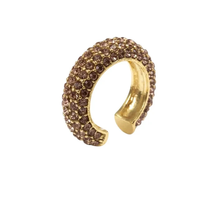 Women's Pink Pavé Gold Ear Cuff 19mm