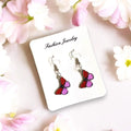 Pink Butterfly Dangle Earrings women's/ one size / fish hook / monarch