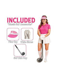Pink Cap & Gloves Golf Accessories Set - thefancydress.co.uk