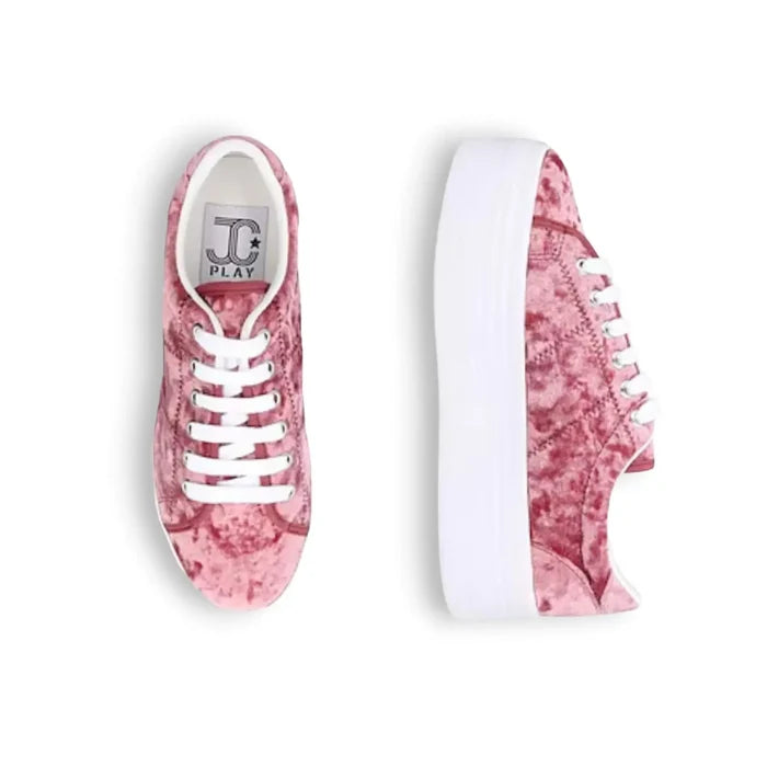 Pink Velvet Lace Up Kicks JC