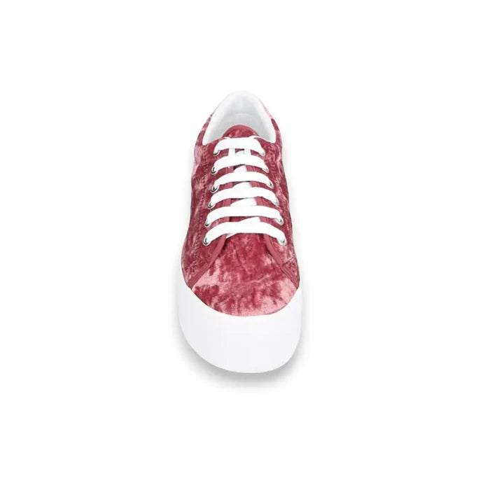 Pink Velvet Lace Up Kicks JC