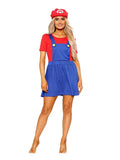 Plumber Bro Red/Blue Costume for Womens - thefancydress.co.uk