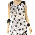 Plus Graphic Stars Black Skulls Tank Top
