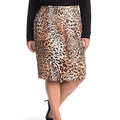 Plus Leopard Knee Length Skirt